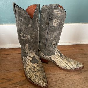 Dan Post “buckshot” lizard & denim cowboy boots!